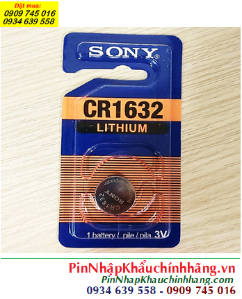 Sony CR1632, Pin 3v lithium Sony CR1632 _Xuất xứ Indonesia (Loại vỉ 1viên)